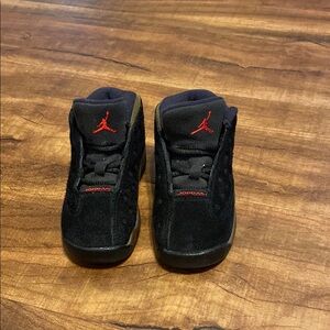 Jordan Black and Red Sneakers Athletic Design